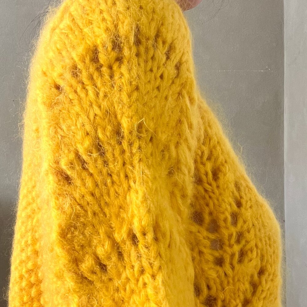 Ganni Bright Yellow Chunky Knit Crewneck Sweater - Picture 7 of 8